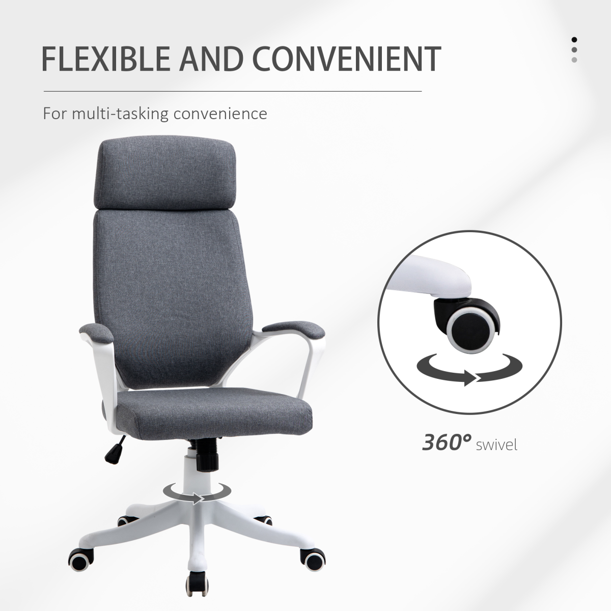 High Back Swivel Office Chair with Lumbar Back Support, Adjustable Height
