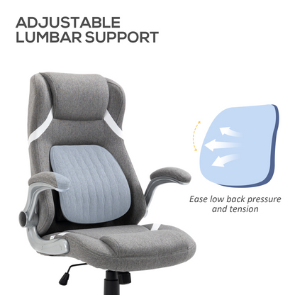 Vinsetto Fabric Office Desk Chair with Adjustable Height Tilt Function Grey