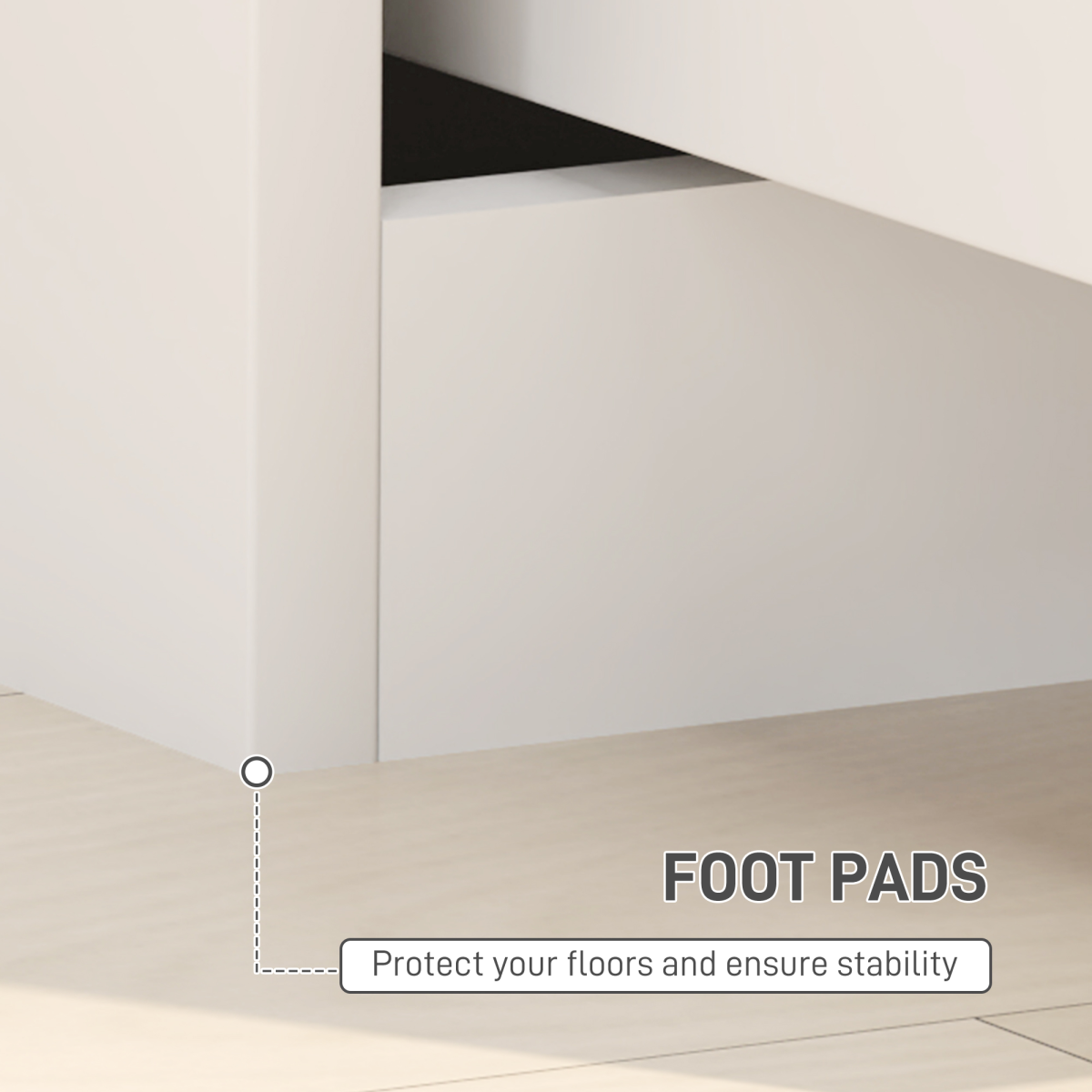 HOMCOM Modern Bedside Table with 2 Drawers for Bedroom, Living Room, White