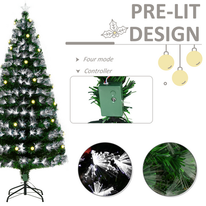 6ft White LED Christmas Tree - 90 LEDs, Star Topper, Tri-Base, Pre-Lit