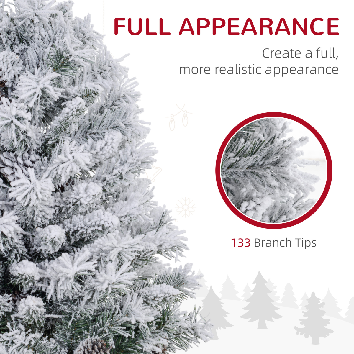 3ft Indoor Artificial Christmas Tree with Warm White LEDs & Concrete Base