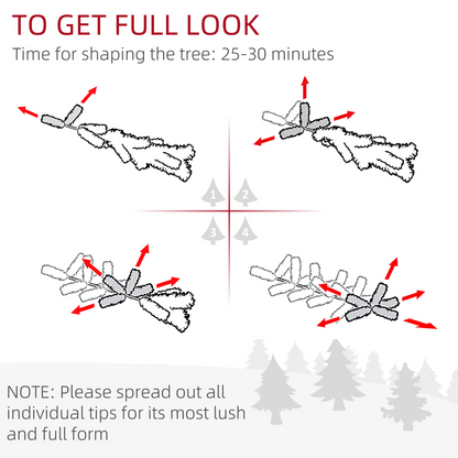 6.5ft Snow-Dipped Pencil Christmas Tree, Foldable with Black Stand