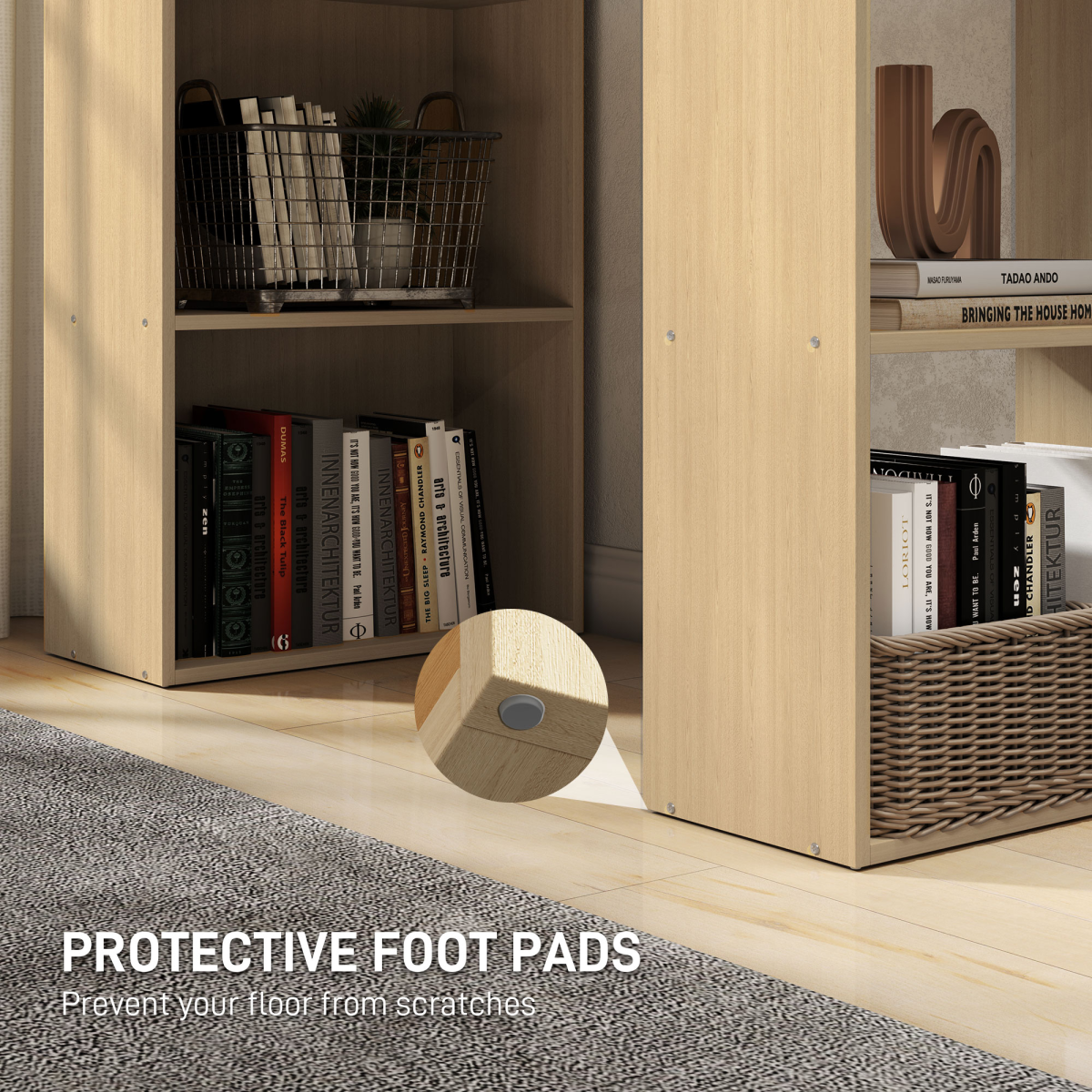 HOMCOM 120cm Computer Desk & 6-Shelf Bookshelf Workstation