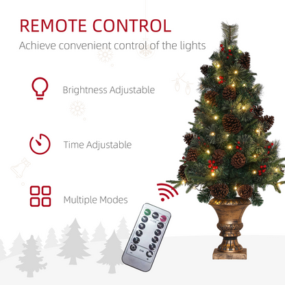 HOMCOM 4ft Artificial Christmas Tree with 60 Warm White LEDs