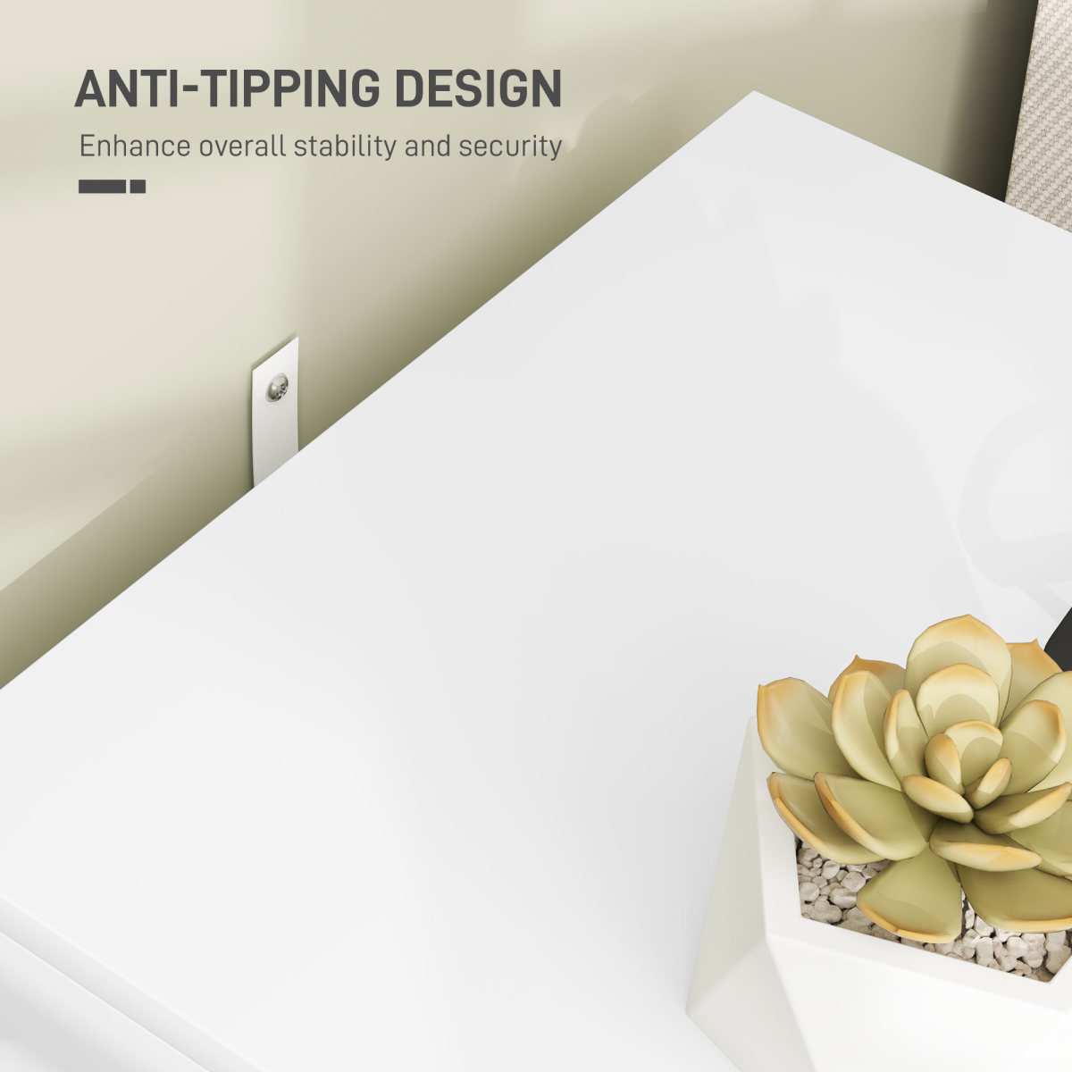 HOMCOM Bedside Table with 2 Drawers for Bedroom, Living Room, White