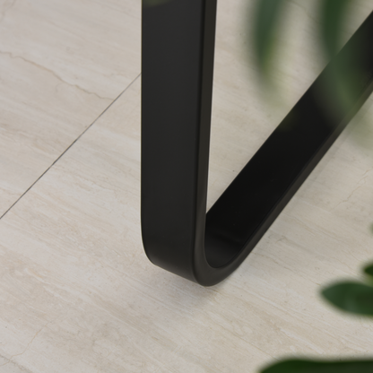 Industrial Writing Desk: Center Laptop Table with Steel Legs