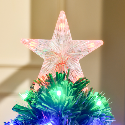 3ft Prelit Artificial Christmas Tree with Green & Multi-Coloured Fiber Optic LED