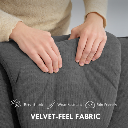 HOMCOM Rocker Swivel Recliner Chair with Footstool, Velvet Upholstered