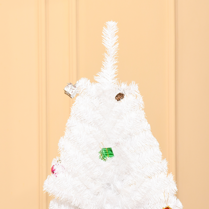 6ft Snowy White Christmas Tree with Detachable Metal Base & 930 Tips Included