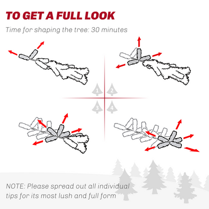 HOMCOM 1.8m Prelit Artificial Christmas Tree with RGB Lights & Remote