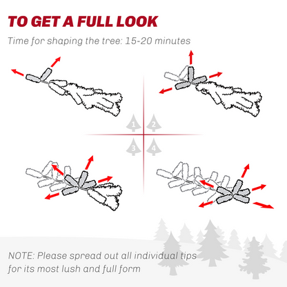 HOMCOM 1.2m Prelit Christmas Tree - 100 Warm White LEDs, 8 Modes