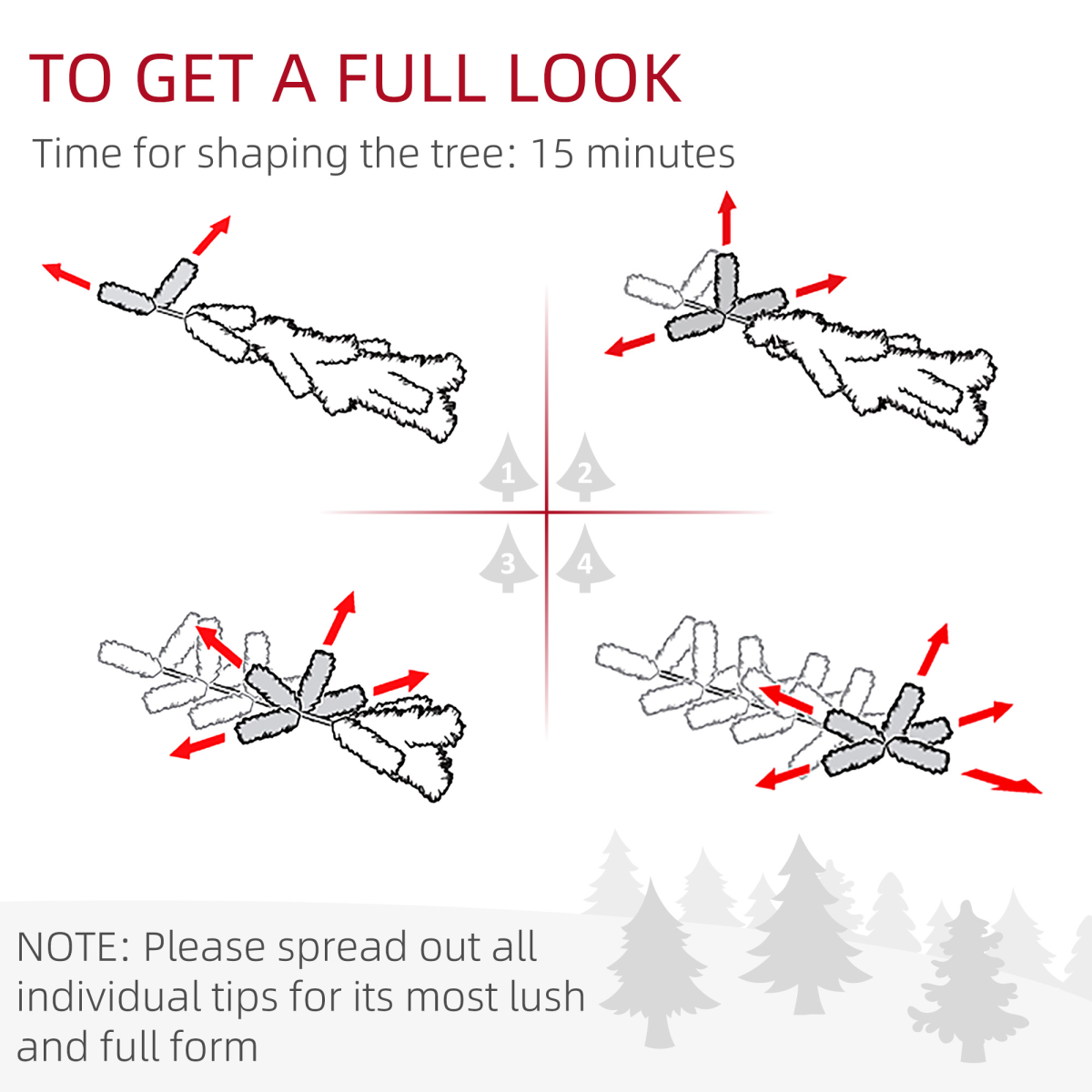 HOMCOM 6ft Artificial Christmas Tree with Warm White LED Lights & Metal Base