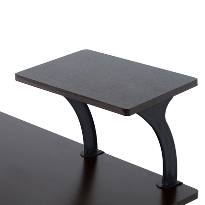 HOMCOM Dark Brown Computer Desk with Keyboard Tray, Elevated Shelf & CPU Stand