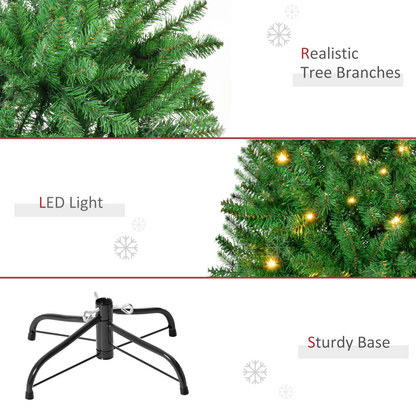 5ft Warm White LED Christmas Tree - 8 Light Sequences, Green