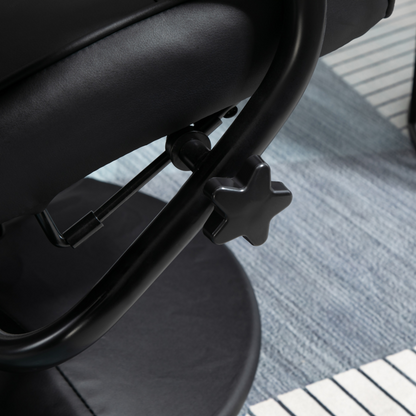 Freestanding Living Room Chair with High Density Cushion and Footrest Black