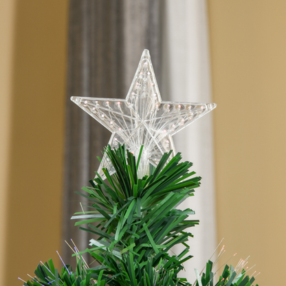 5ft Pre-Lit Fibre Optic Christmas Tree with Multi-Colour Lights & Star Topper
