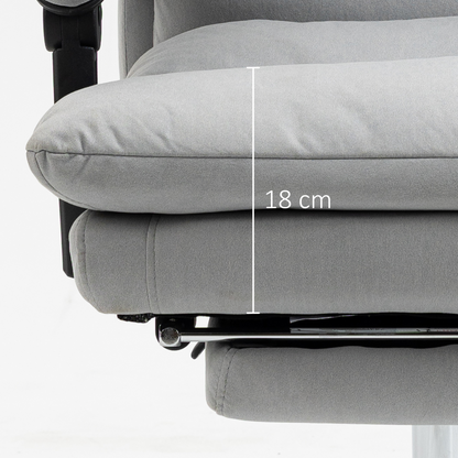 Vinsetto Microfibre Vibration Massage Office Chair with Heat, Footrest, Grey