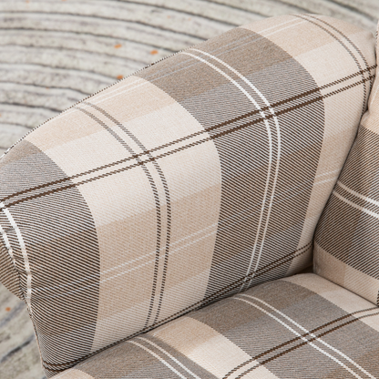 Recliner Chair and Footstool Linen-touch Fabric Wooden Base Multicolour