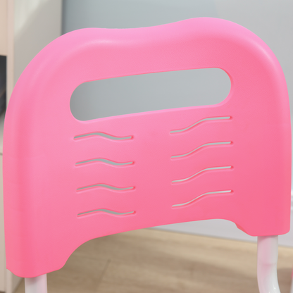 Pink Adjustable-Height Kids Desk & Chair Set with Drawer & Pen Slot