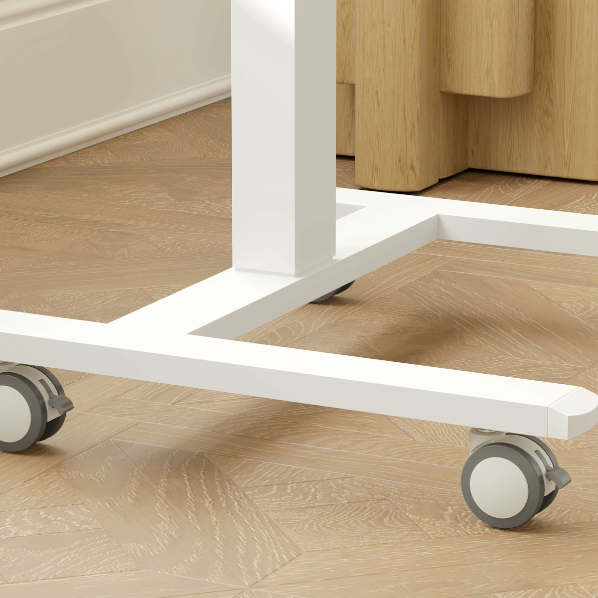 Vinsetto Standing Desk with 4 Rolling Casters - Sit/Stand, Natural Wood