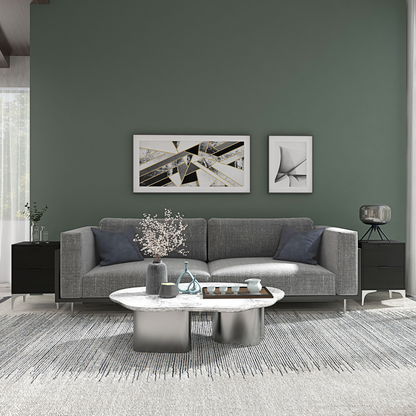 HOMCOM Bedside Tables Set of 2 with 2 Drawers for Bedroom, Living Room