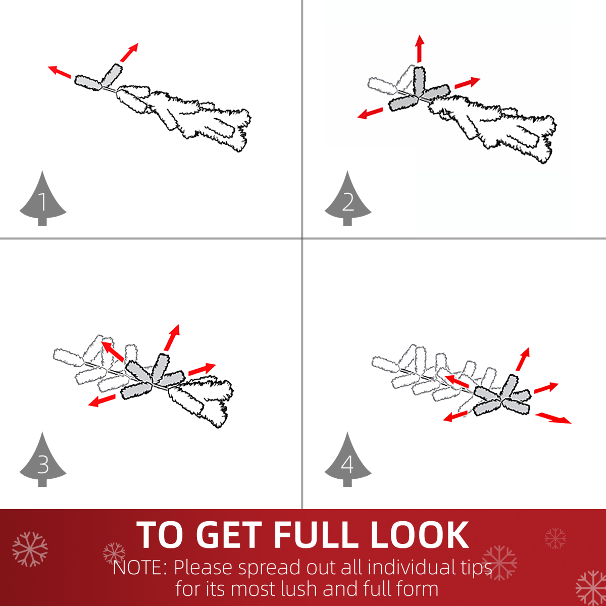 5ft Indoor Artificial Xmas Tree with Berry Decor, 184 PET Tips & Metal Stand