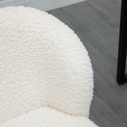 HOMCOM Office Chair, Swivel Chair with Adjustable Height and Wheels, White