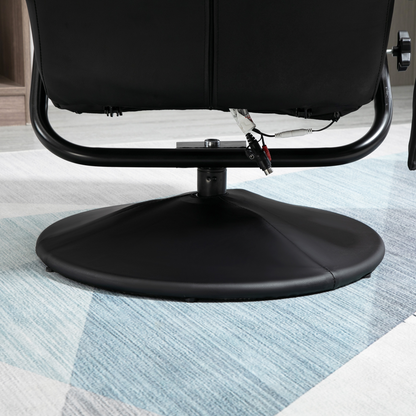 Freestanding Living Room Chair with High Density Cushion and Footrest Black