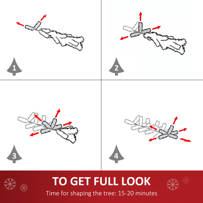 4ft White-Blue Artificial Fibre Christmas Tree with 16 LEDs Easy Store