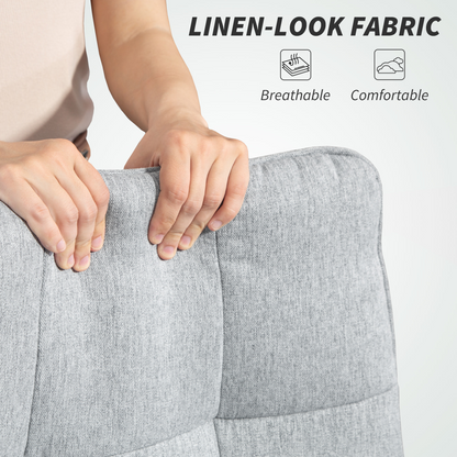 HOMCOM Fabric Office Chair, Computer Desk Chair for Home, Light Grey