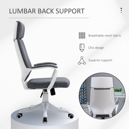 High Back Swivel Office Chair with Lumbar Back Support, Adjustable Height