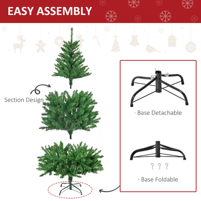 5ft Warm White LED Christmas Tree - 8 Light Sequences, Green