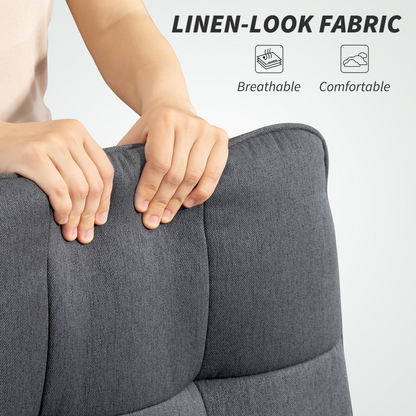 HOMCOM Fabric Office Chair, Computer Desk Chair for Home, Charcoal Grey