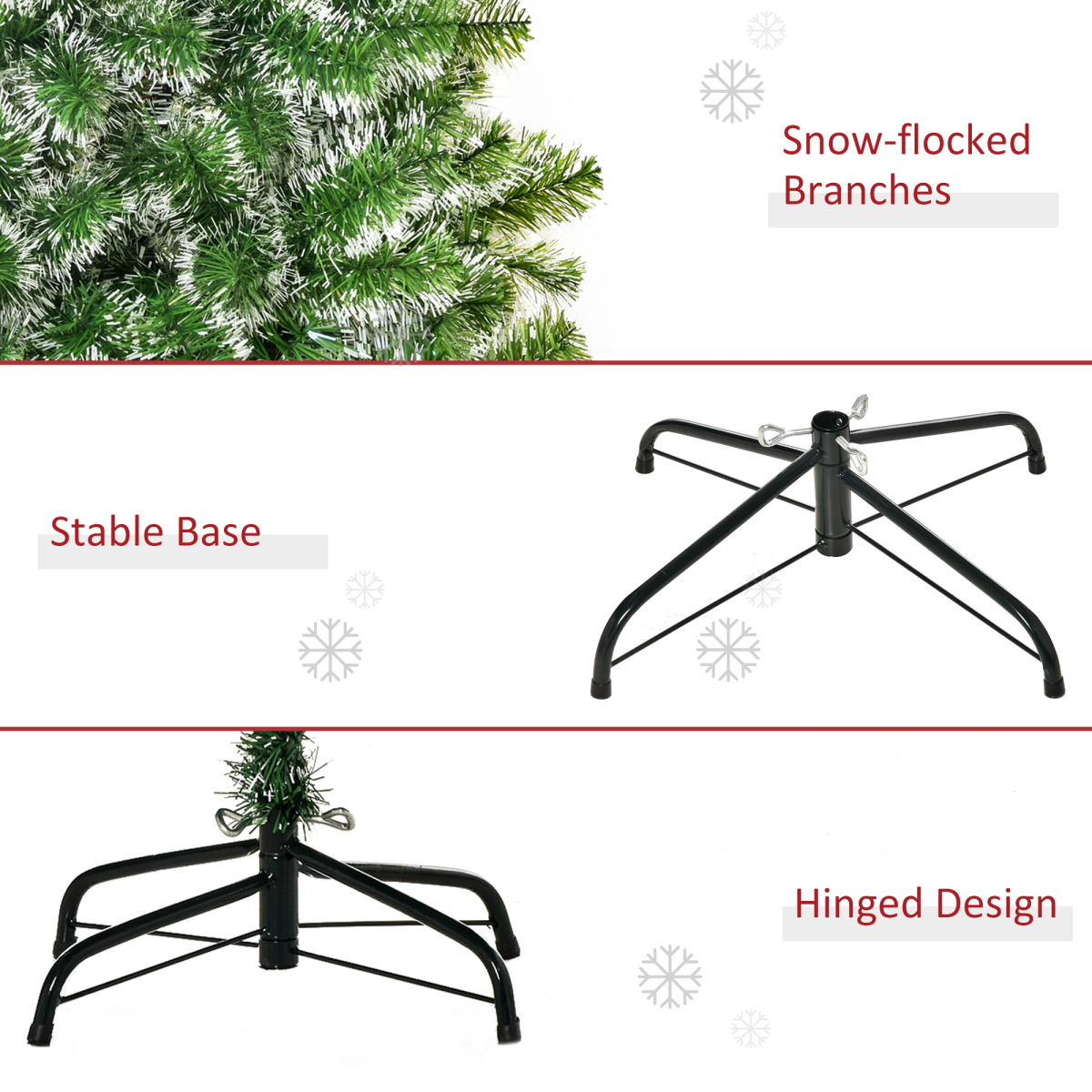 5ft Indoor Christmas Tree with 416 Tips, PET Branches, Metal Stand
