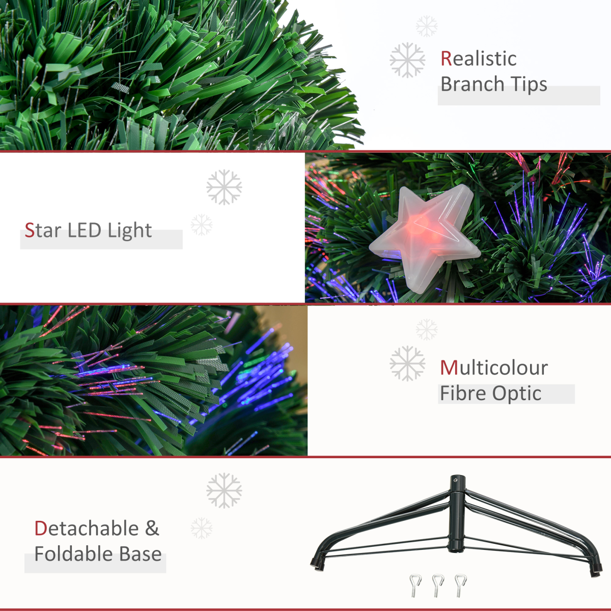 4ft Pre-Lit Artificial Christmas Tree with Fibre Star LED Lights - Indoor Green