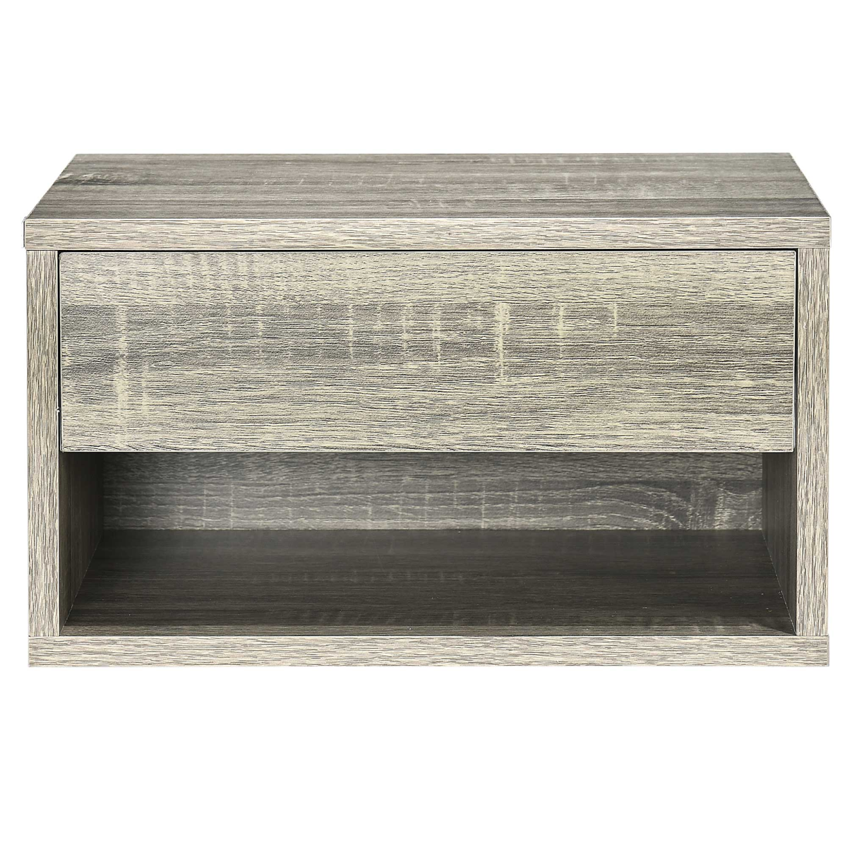 HOMCOM Floating Bedside Table Set of 2 Wall Mounted Nightstand Brown