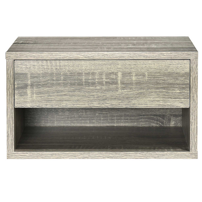 HOMCOM Floating Bedside Table Set of 2 Wall Mounted Nightstand Brown