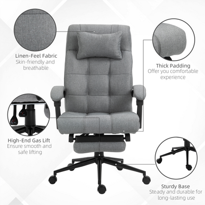Ergonomic Office Chair Adjustable Height Rolling Swivel w/ Armrest Light Grey