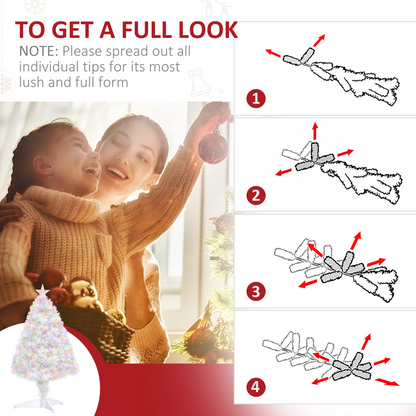 2.5ft Prelit Tabletop Christmas Tree with Fibre Desk & White Star