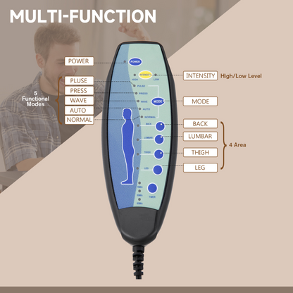 High Back 6 Points Vibration Massage Executive Office Chair, Brown Vinsetto