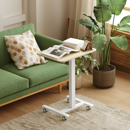 Vinsetto Standing Desk with 4 Rolling Casters - Sit/Stand, Natural Wood