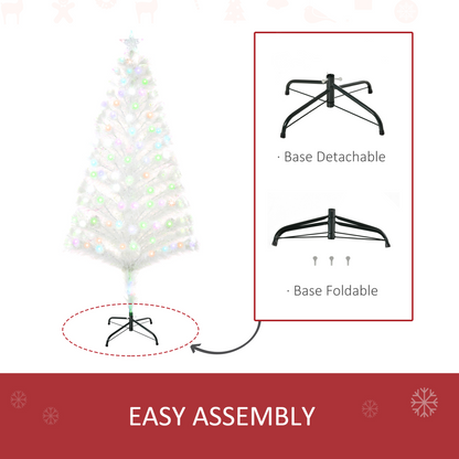 5ft Prelit Fiber-Optic Christmas Tree with Multicolor LED Lights