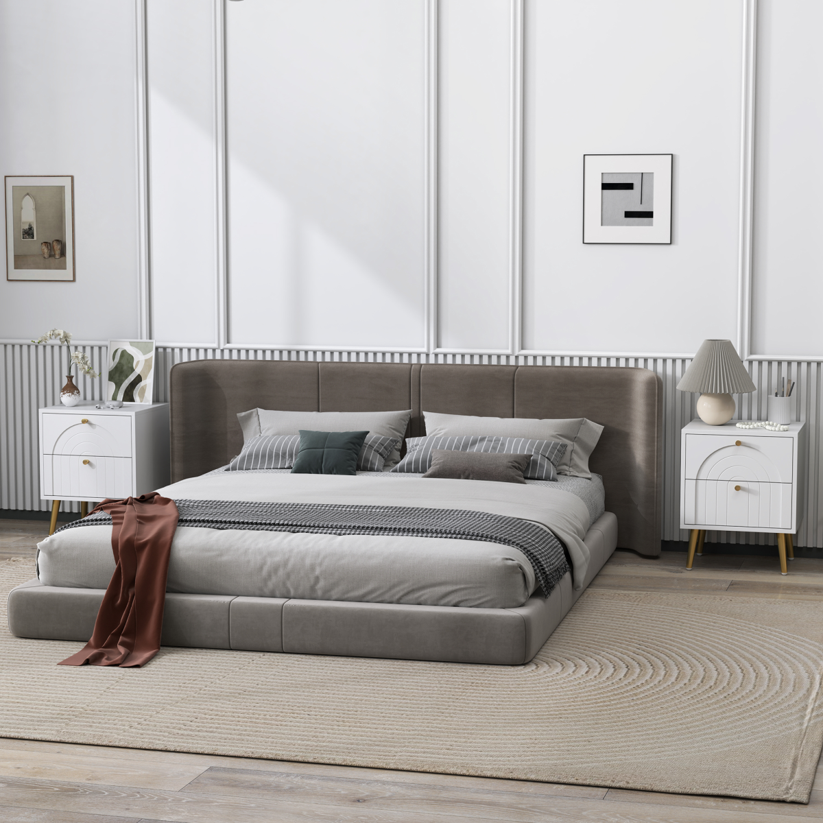 HOMCOM 2-Piece Bedside Tables Set with 2 Drawers for Bedroom, White