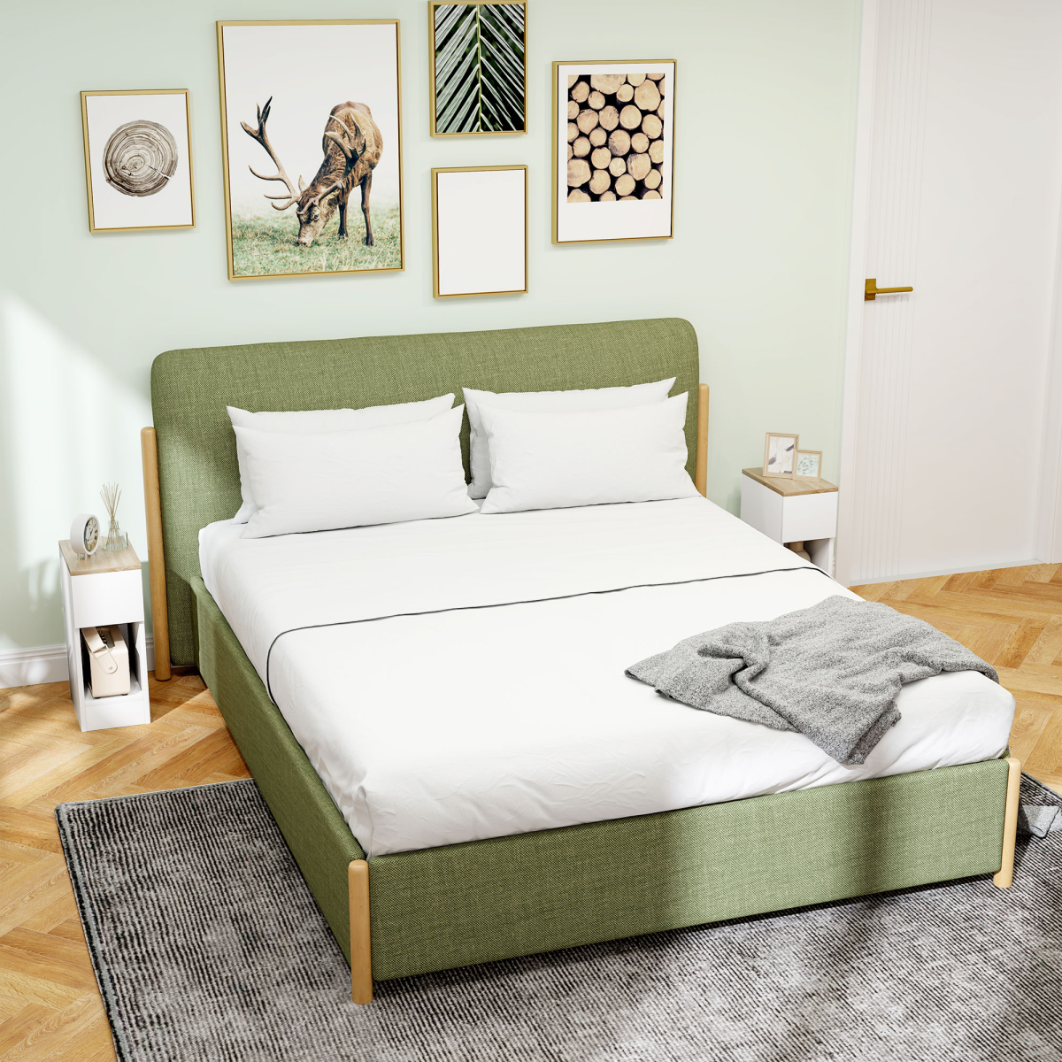 HOMCOM Bedside Tables Set of 2, Nightstands for Bedroom, Living Room, White