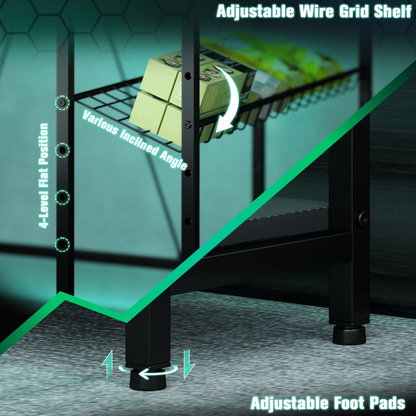 HOMCOM L-Shaped Gaming Desk with LED Lights & Built-in USB/Outlets