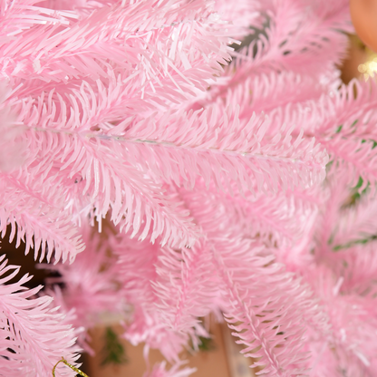 5ft Pink Artificial Christmas Tree | Auto-Open, 576 Branches, Easy Setup