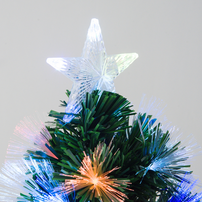 4ft Multicolour Fibre-Optic Christmas Tree with Star Topper Holder