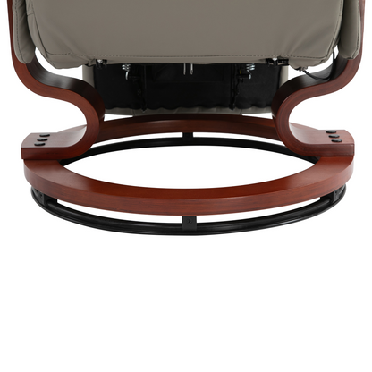 Ergonomic Recliner Sofa Chair PU Leather Armchair Lounger with Footrest, Grey