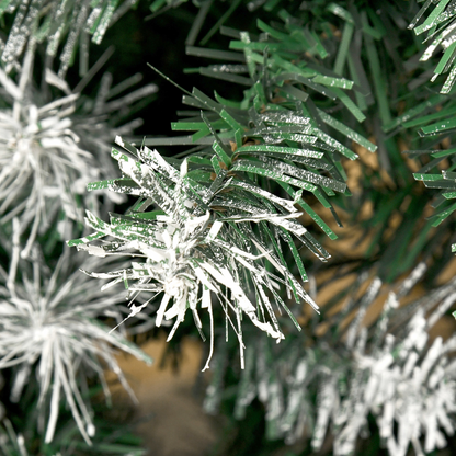 6FT Artificial Christmas Tree with Pine Cones, Automatic Open, Flame Retardant