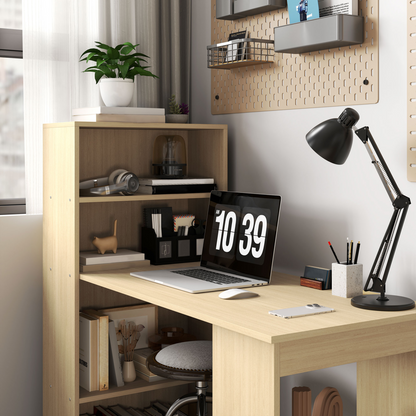 HOMCOM 120cm Computer Desk & 6-Shelf Bookshelf Workstation